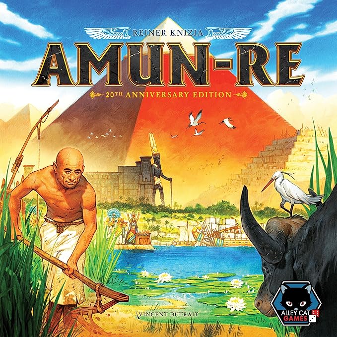 Amun Re by Alley Cat Games | Strategy Board Game | Ages 12+ | 2-5 Players | Classic Auction &amp Pyramid Building Game with Expansions Egyptian Theme &amp Province Bidding