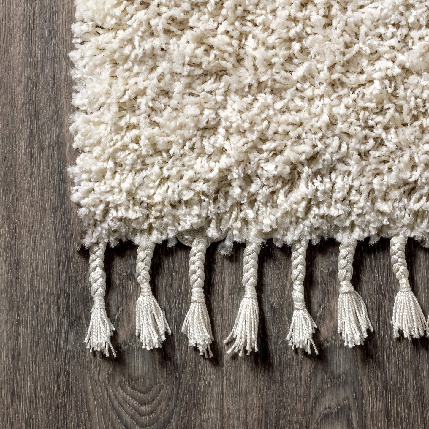 JONATHAN Y Mercer Shag Plush Tassel Cream Indoor Area Rug, 8x10, Contemporary, Modern, Easy-Cleaning for Living Room, Bedroom, Kitchen, Pet Friendly, Non-Shedding (MCR100D-8)