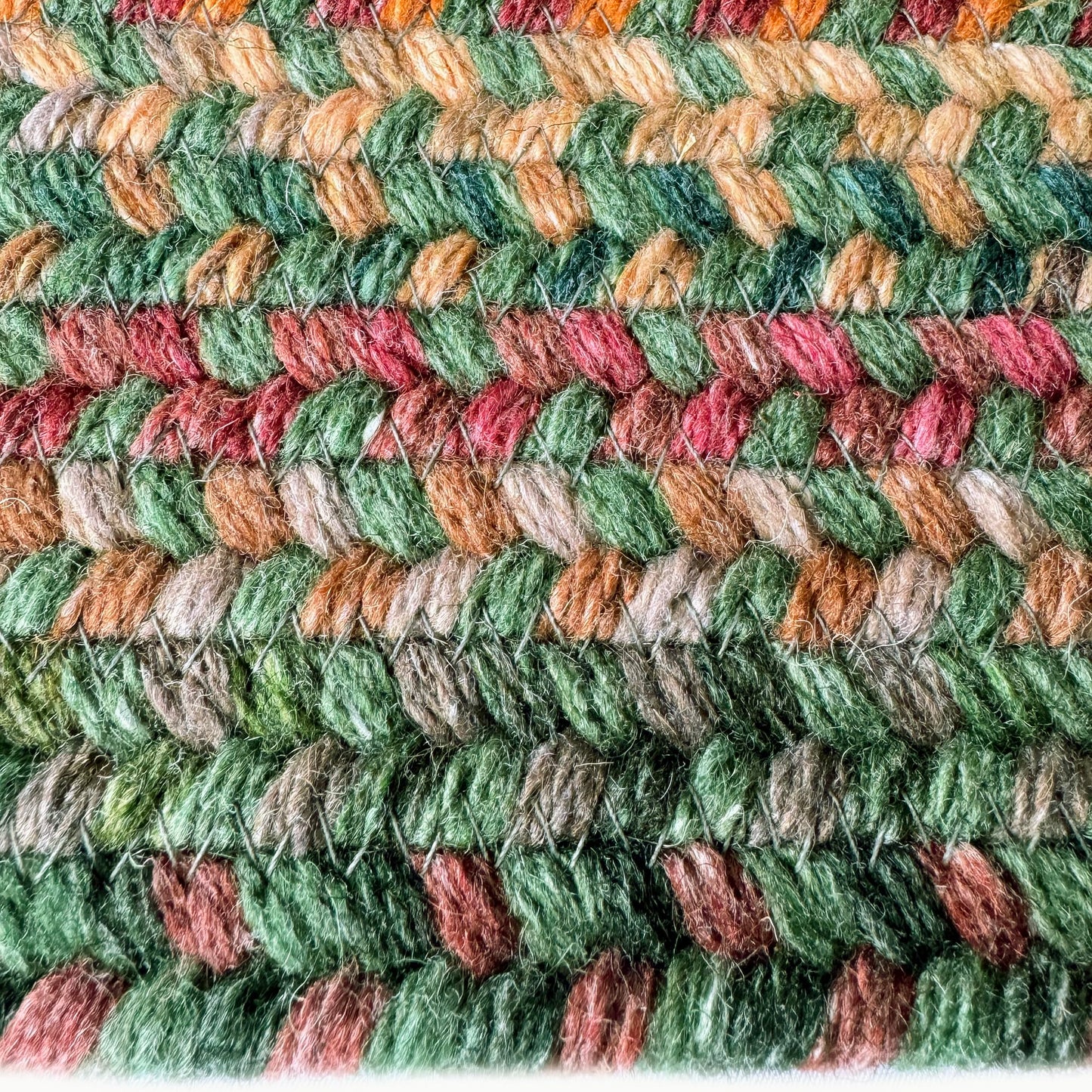 Capel American Heritage Green Multi 0' 24" X 0' 36" Concentric Rectangle Braided Rug