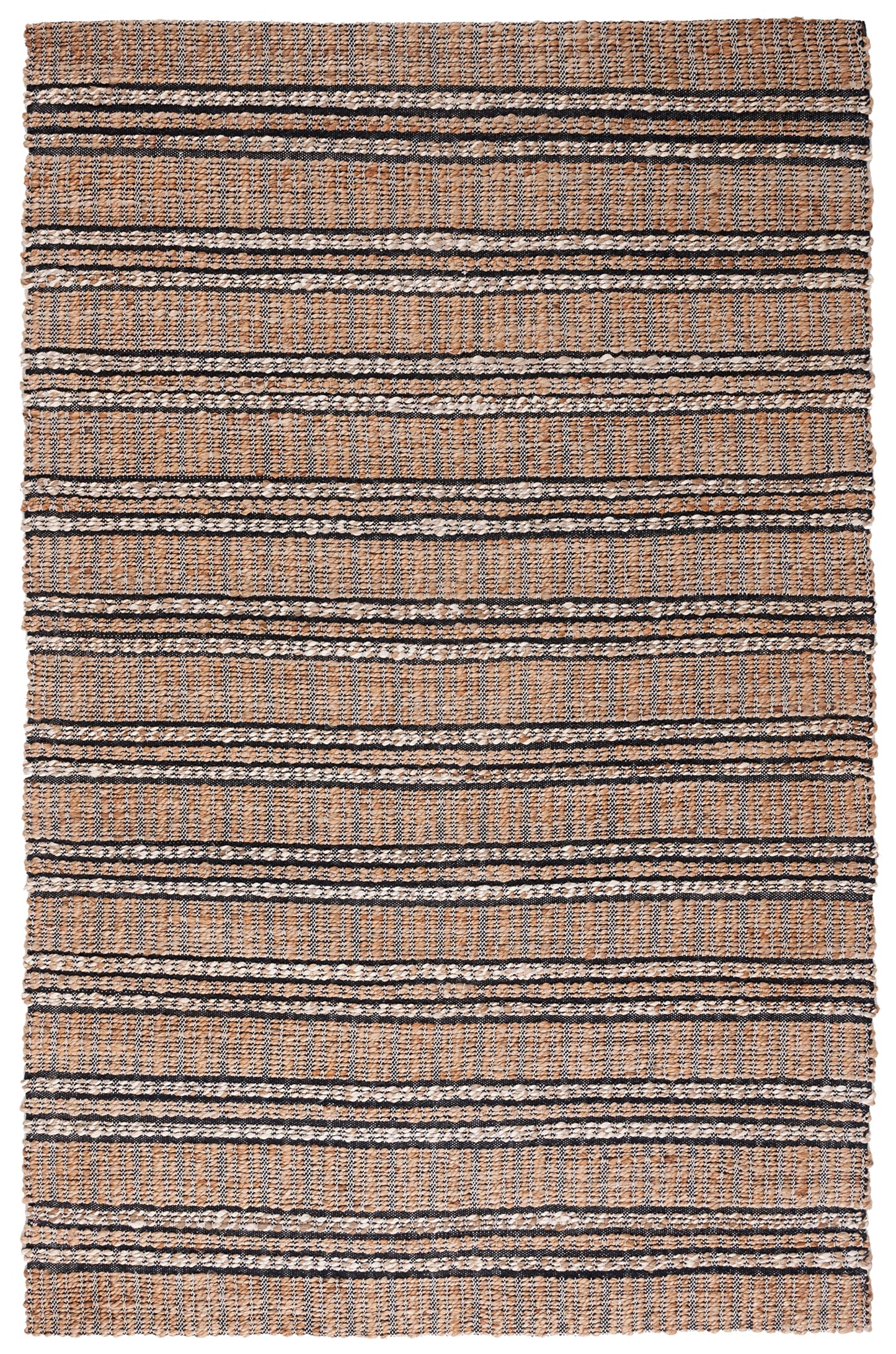 SAFAVIEH Natural Fiber Collection Accent Rug - 4' x 6', Navy & Natural, Handmade Flat Weave Stripe Jute & Cotton Jute, Ideal for High Traffic Areas in Entryway, Living Room, Bedroom (NFB651N)