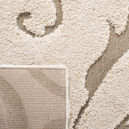 SAFAVIEH Area Rug 8x10 - Florida Shag Collection - Large - Cream & Beige, Scroll Design, Non-Shedding & Easy to Clean, High-Low Plush Pile, Ideal for Living Room, Bedroom, Dining Space (SG455-1113)