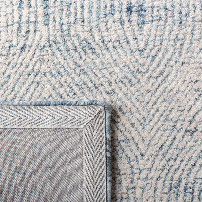 SAFAVIEH Abstract Collection Runner Rug - 2'3" x 16', Ivory & Blue, Handmade Wool, Ideal for High Traffic Areas in Living Room, Bedroom (ABT340M)