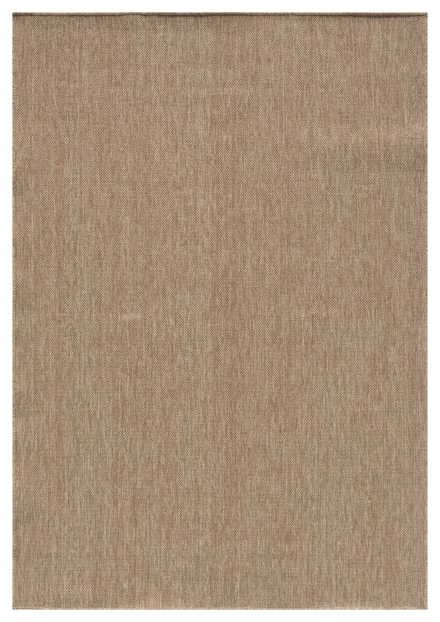 RUGGERRUGS Angela Easy Jute Indoor Outdoor Rug, 5x7 Neutral Solid Jute Look, Polyester, Durable & Easy Care Outdoor Farmhouse Carpet for Patio, Porch, Living Room (5' x 7', Natural)