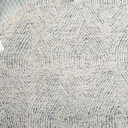SAFAVIEH Abstract Collection Area Rug - 9' x 12', Ivory & Blue, Handmade Wool, Ideal for High Traffic Areas in Living Room, Bedroom (ABT340M)