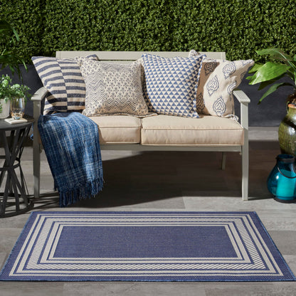 Nourison Home Horizon Indoor/Outdoor Navy 3' x 5' Area Rug - Easy Clean, Non Shedding, Bed Room, Living Room, Dining Room, Kitchen (3' x 5')