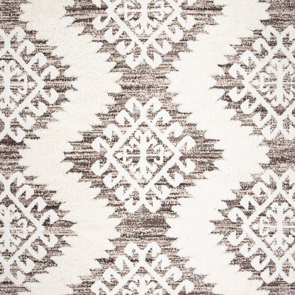 SAFAVIEH Moroccan Tassel Shag Collection Area Rug - 9' x 12', Ivory & Brown, Boho Design, Non-Shedding & Easy Care, 2-inch Thick Ideal for High Traffic Areas in Living Room, Bedroom (MTS652A)