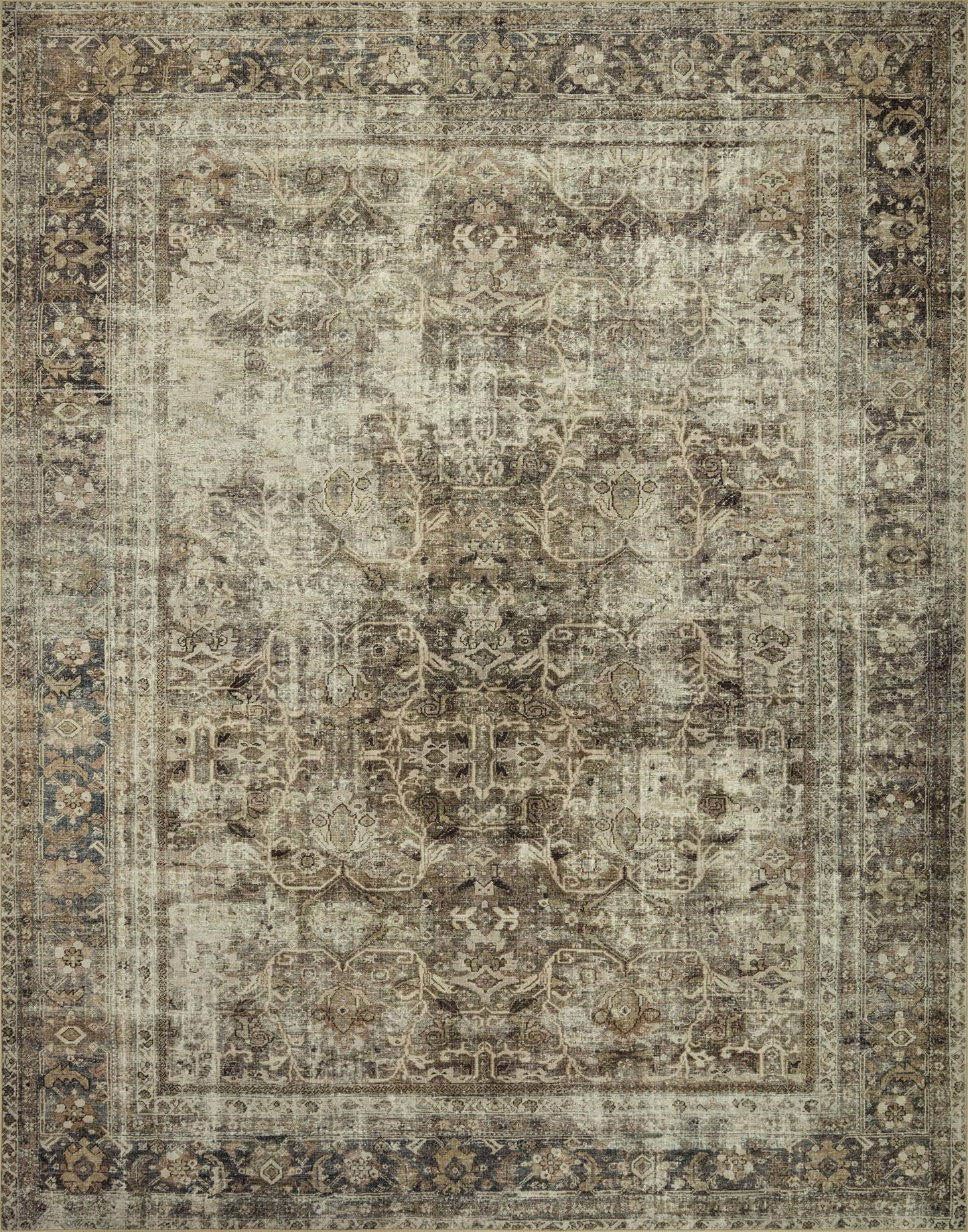 Loloi Magnolia Home by Joanna Gaines Sinclair Collection SIN-01 Pebble/Taupe 2'-3" x 9'-6", .25" Pile Height, Machine Washable, Runner Rug