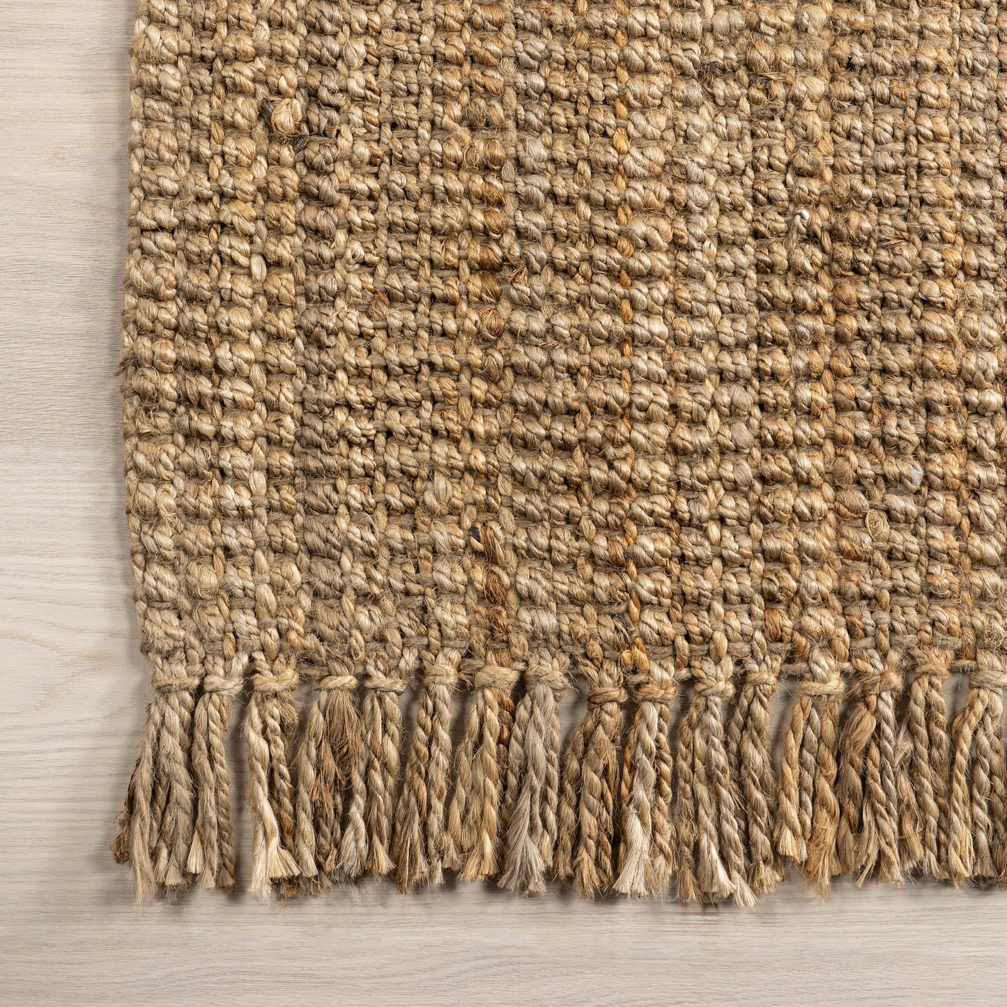 Nuloom Daniela Natural, 6' x 9', Handmade, Jute, Tassel, Soft and Textured, High Traffic, Stain Resistant, Easy Clean, Durable Area Rug for Bedroom, Living Room, Dining Space, Foyer, Entryway