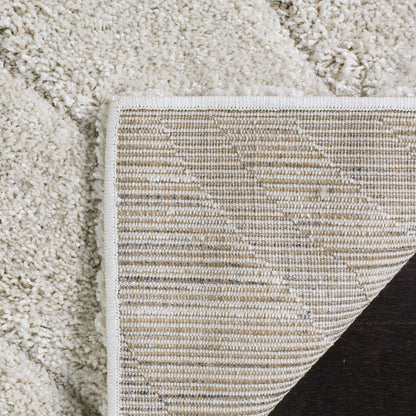 SAFAVIEH Florida Shag Collection Area Rug - 8'6" x 12', Creme & Creme, Non-Shedding & Easy Care, 1.2-inch Thick Ideal for High Traffic Areas in Living Room, Bedroom (SG472-1111)
