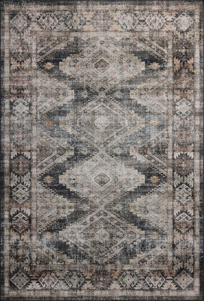 Loloi Amber Lewis Josie Collection JOS-04 Ink/Earth 9'-0" x 12'-0", .13" Pile Height, Low Profile, Machine Washable, Area Rug