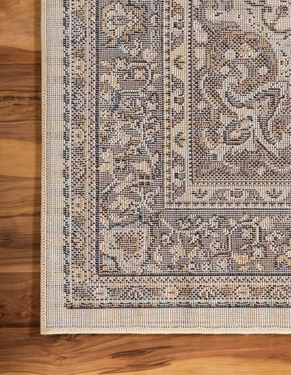 Unique Loom Reza Collection Traditional Persian Style Area Rug, Square 8' 0" x 8' 0", Ivory/Brown