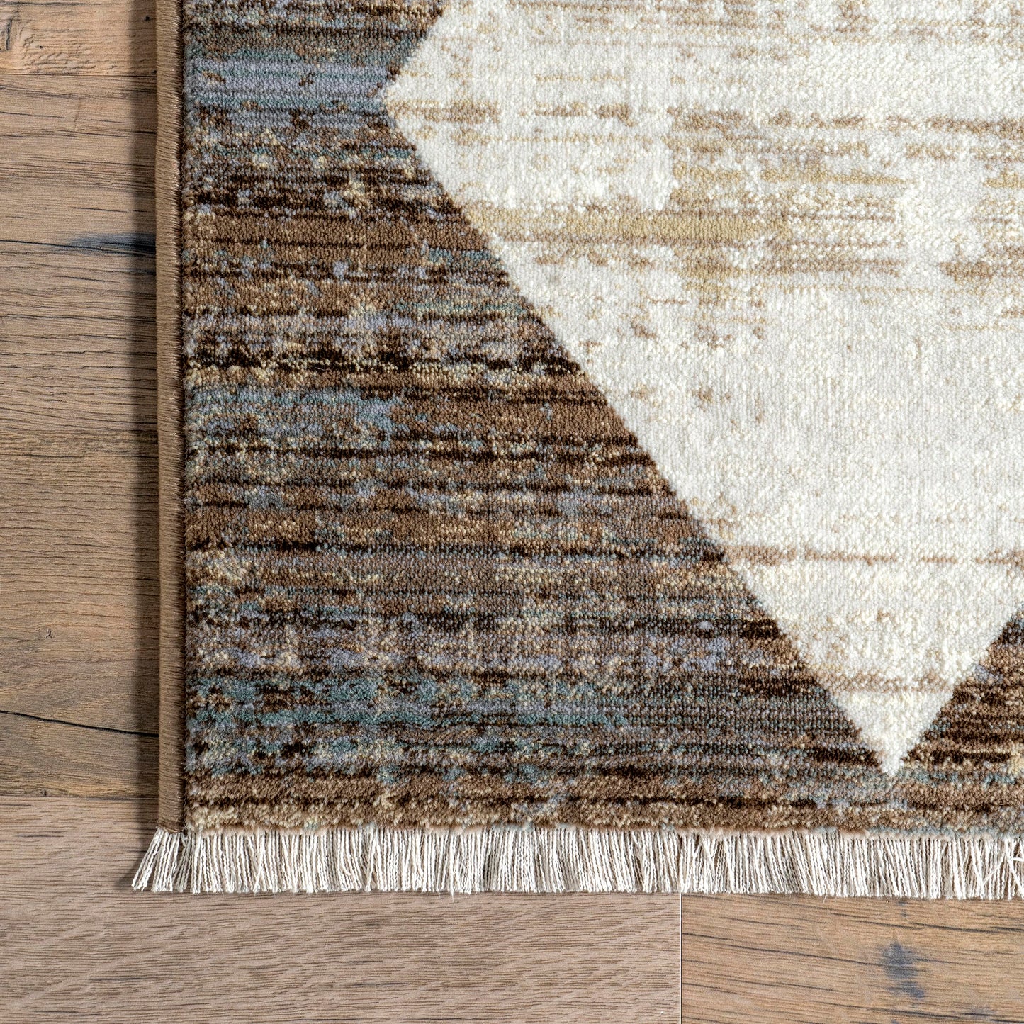 Nuloom Fringed Performance Meline Beige/Blue/Ivory, 2'8" x 8', Checkered, Soft and Cozy, High Traffic, Stain Resistant, Easy Clean, Durable Runner for Bedroom, Living Room, Dining, Den, Foyer