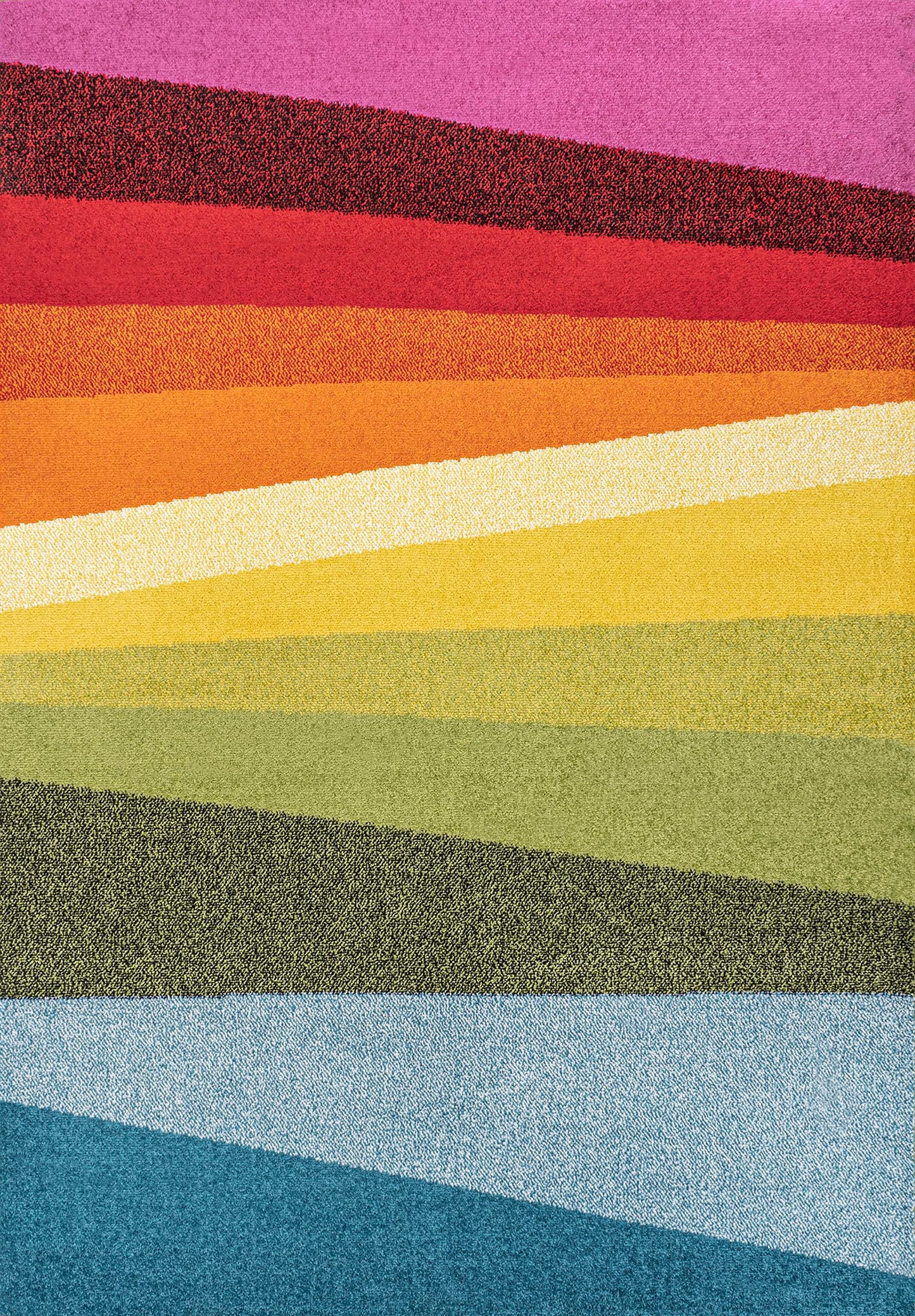 JONATHAN Y Prism Geometric Striped Indoor Area Rug 4x6, Orange/Green/Blue, Modern, Coastal, Easy-Cleaning for Living Room, Bedroom, Kitchen, Pet Friendly, Non-Shedding (DZC101A-4)