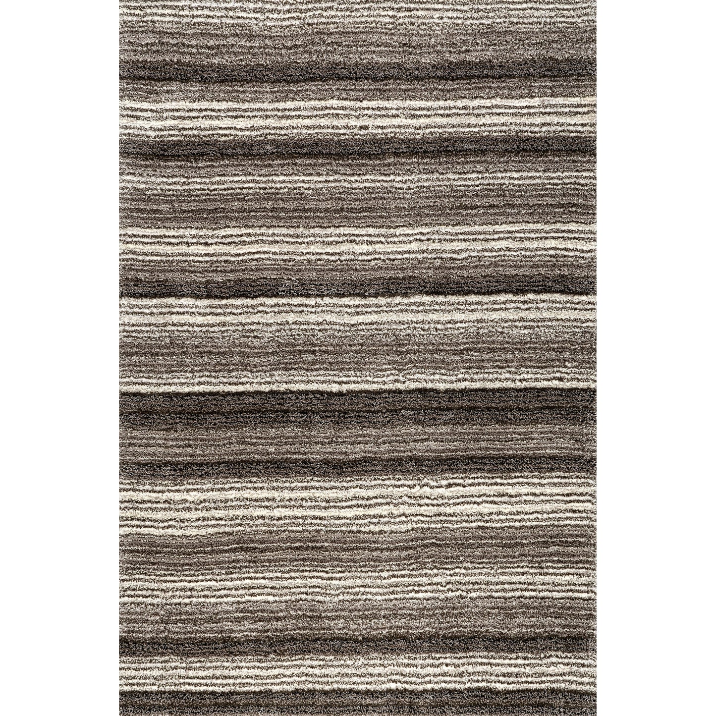 nuLOOM Drey Striped Shag Area Rug - 2x10 Runner Shag Rug Casual Gray Multi/Brown Rugs for Living Room Bedroom Dining Room Nursery Entryway Hallway