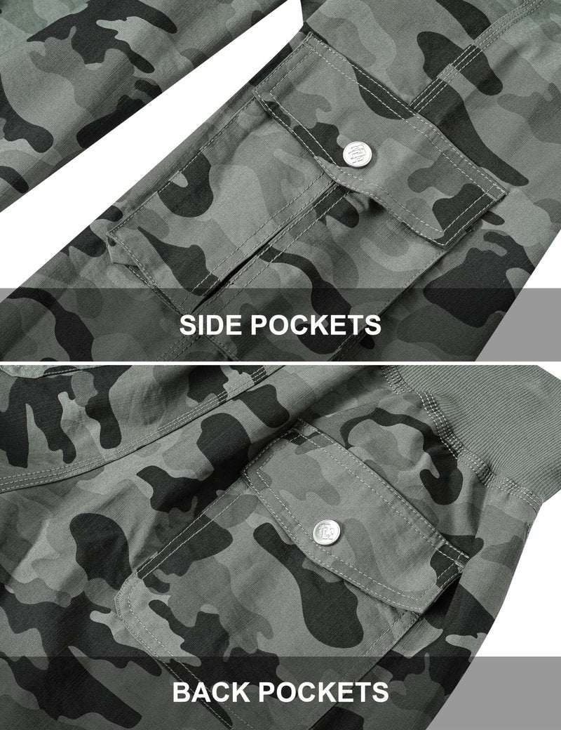 MoFiz Hiking Cargo Shorts for Women Outdoor Quick Dry Athletic Shorts for Boating Camping with Pockets Camo Green 3XL