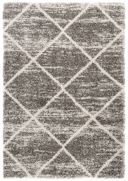 SAFAVIEH Hudson Shag Collection Accent Rug - 2' x 3', Distressed Grey & Ivory, Non-Shedding & Easy Care, 2-inch Thick Ideal for High Traffic Areas in Entryway, Living Room, Bedroom (SGH281K)