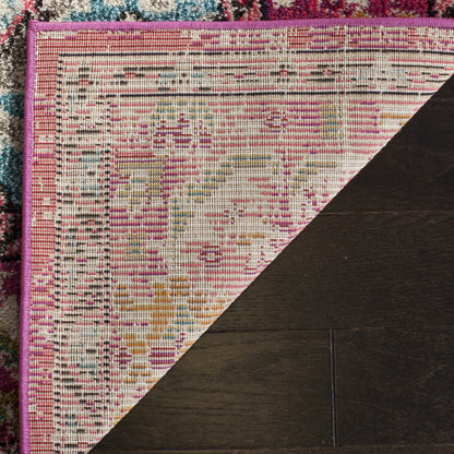 SAFAVIEH Monaco Collection Area Rug - 8' x 10', Pink & Multi, Non-Shedding & Easy to Clean, Distressed Medallion Design, Ideal for Living Room, Bedroom, Dining Space (MNC243D)