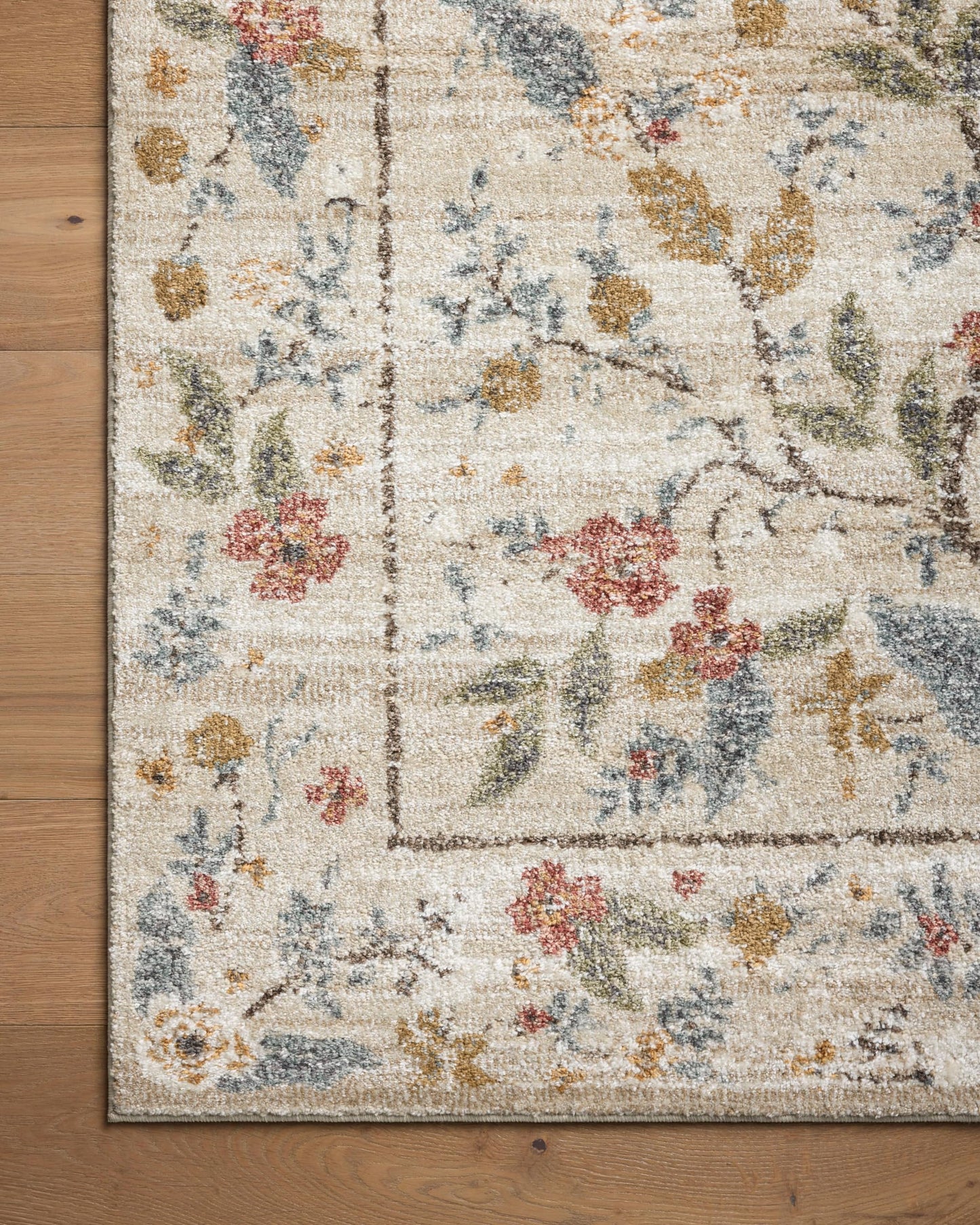 Loloi Rifle Paper Co. Laurel Collection LAU-05 Ivory 5'-3" x 7'-8" Area Rug