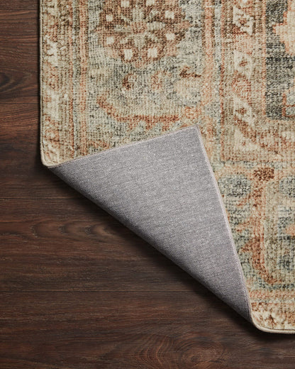 Loloi Margot Collection MAT-03 Ocean/Spice 7'-6" x 9'-6" Area Rug feat. CloudPile, No-Shed Easy Clean Large Patterned Area Rug for Living Room, Bedroom, Dining Area