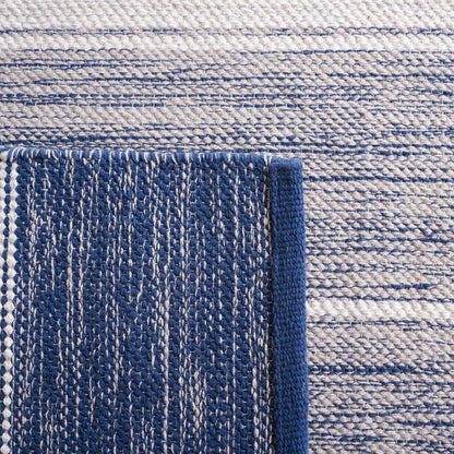 SAFAVIEH Striped Kilim Collection Area Rug - 5' x 8', Grey & Blue, Flat Weave Cotton Design, Easy Care, Ideal for High Traffic Areas in Living Room, Bedroom (STK804M)