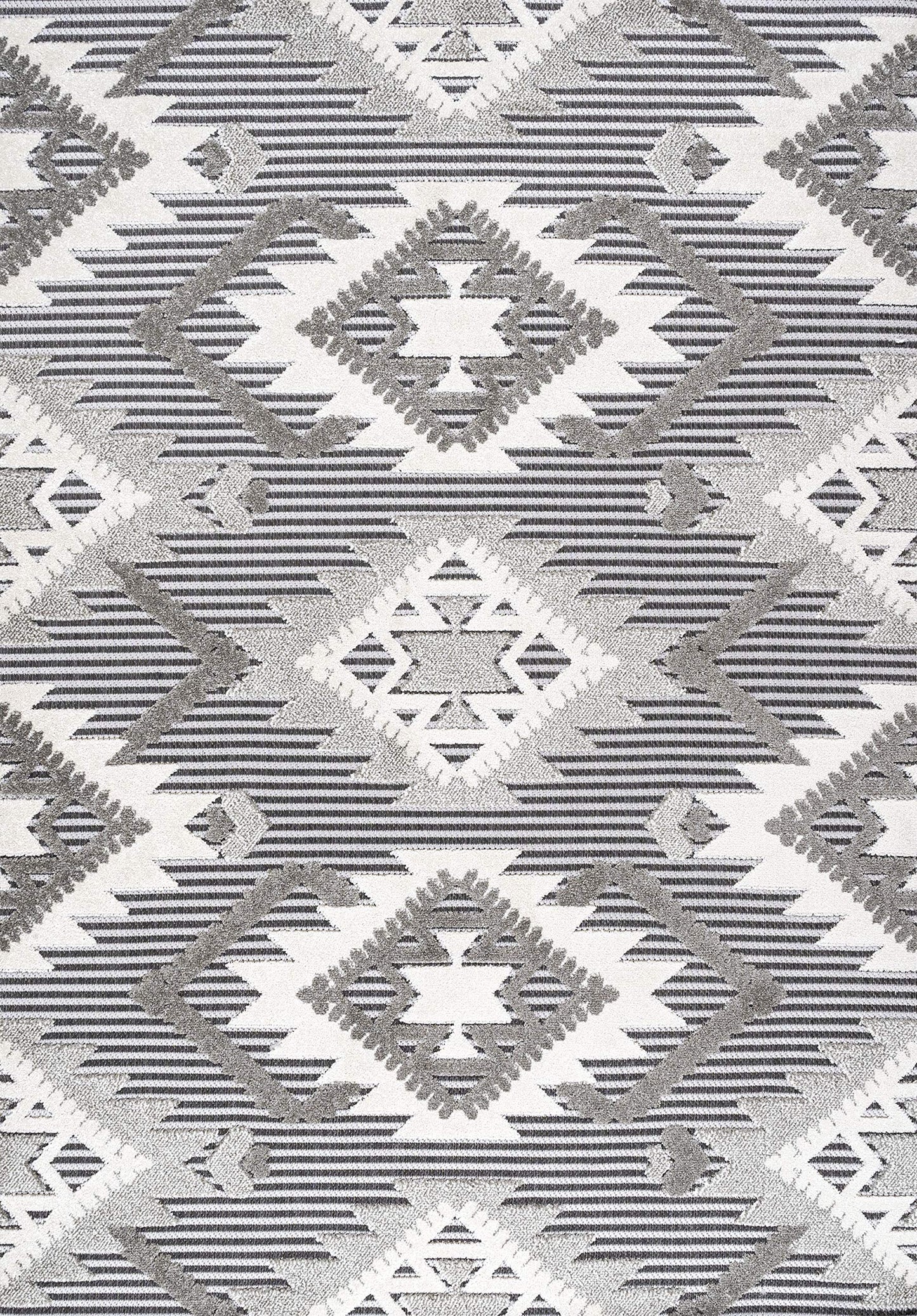 JONATHAN Y Neutral Diamond Kilim Indoor Outdoor Area Rug 3X5 Gray/White/Black, Sumak High-Low Pile for Backyard, Patio, Porch, Easy-Cleaning, High Traffic, Pet-Friendly, Non-Shedding (SBH107B-3)