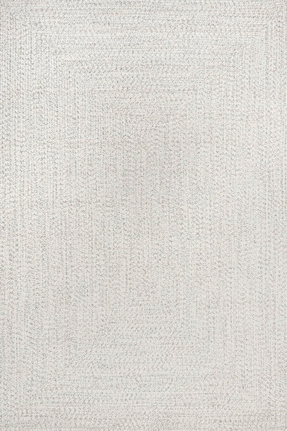 nuLOOM 4' x 6' Solid Hand Braided Indoor/Outdoor Area Rug, Pet-Friendly, High Traffic, Weather Resistant, for Patio, Balcony, Bedroom, Living Room, Dining Room, Wynn Ivory