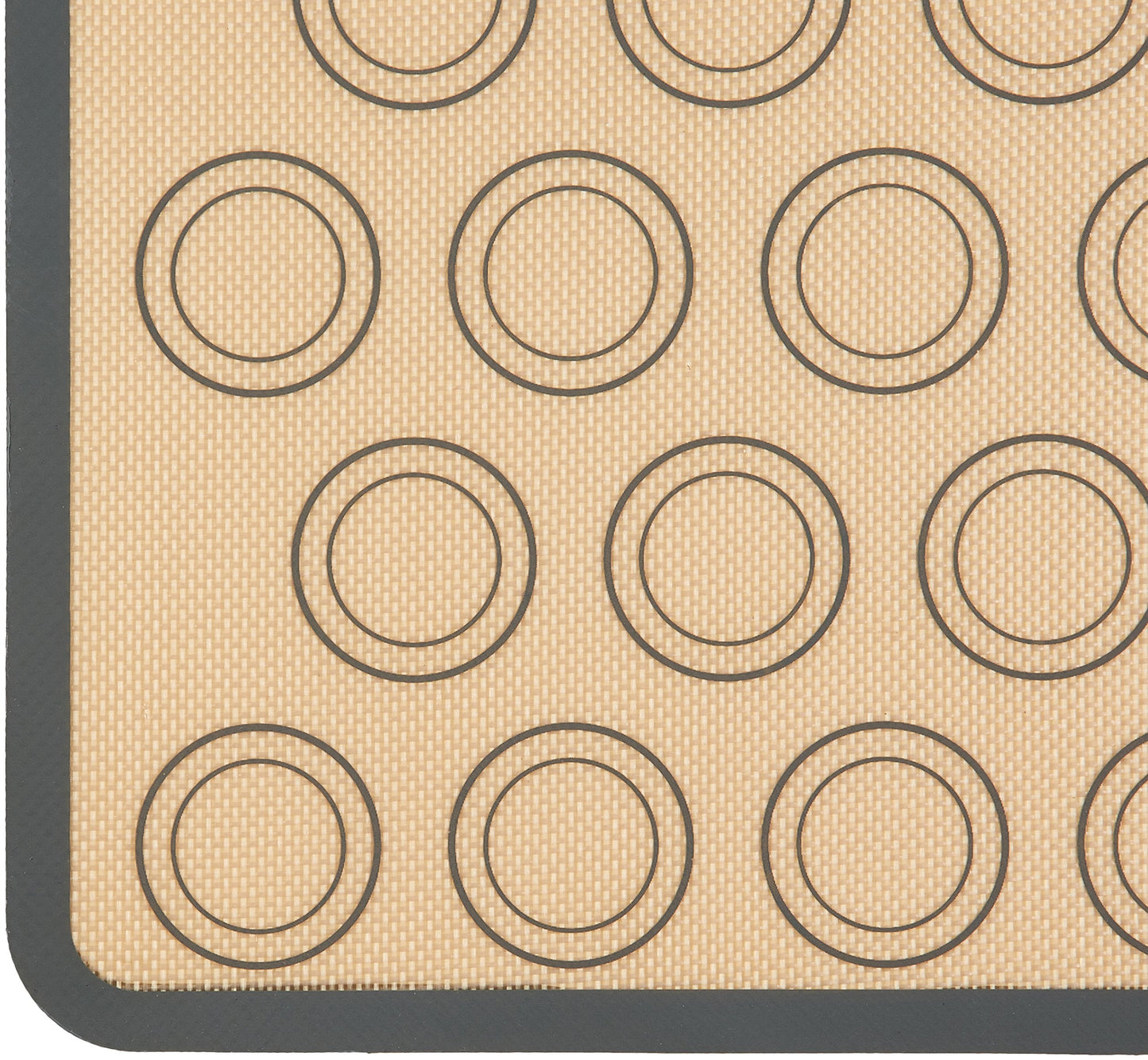 Amazon Basics Silicone Baking Mat for Macarons, Non-Stick, Food Safe, Reusable, Oven-Safe, 16.5" x 11.6", Beige/Gray, 2-Pack