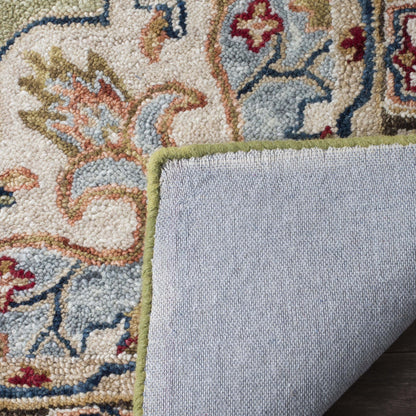 SAFAVIEH Aspen Collection Area Rug - 6' x 9', Sage & Brown, Handmade Boho Medallion Wool, Ideal for High Traffic Areas in Living Room, Bedroom (APN506A)