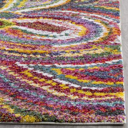 SAFAVIEH Area Rug 8x10 - Fiesta Shag Collection - Large - Multi, Modern Floral Design, Non-Shedding & Easy Cleaning, Ideal for Living Room, Bedroom, Dining Space (FSG383M)