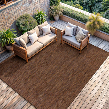CAMILSON Outdoor Rug 8x10 Modern Area Rugs for Indoor and Outdoor Patios and Porches - Waterproof, Washable, Non-Shedding, Easy-to-Clean Outside Carpet (8 x 10, Solid - Gold)