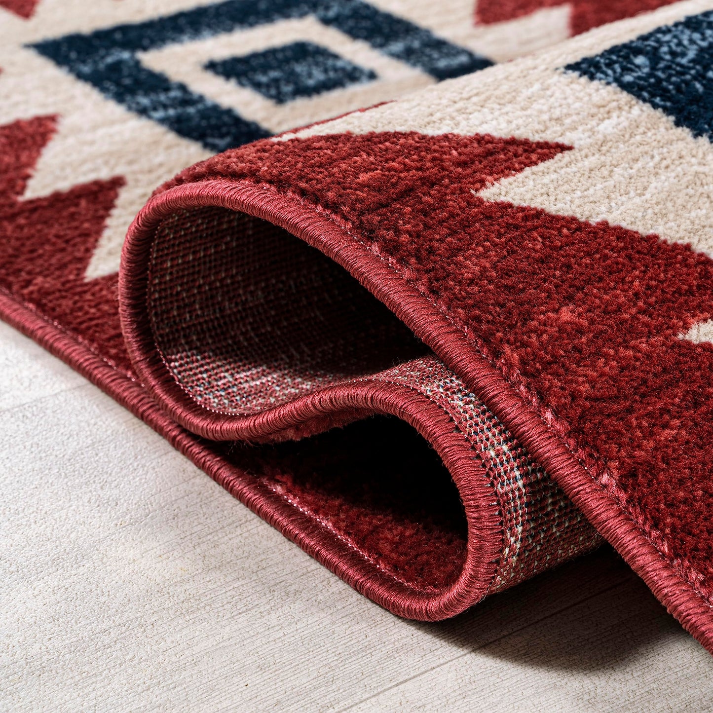 JONATHAN Y Medallion Southwestern Indoor Area Rug 4X6 Red/Navy/Cream, Serape for Living Room, Bedroom, Kitchen, Office, Easy-Cleaning, High Traffic, Pet-Friendly, Non-Shedding SWC100A-4