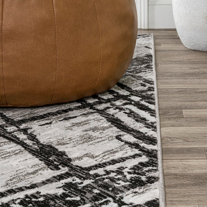 JONATHAN Y Slant Abstract Black/Gray Indoor Area Rug 3X5 ft, Modern for Living Room, Bedroom, Kitchen, Office, Easy-Cleaning, High Traffic, Pet-Friendly, Non-Shedding SOR201D-3