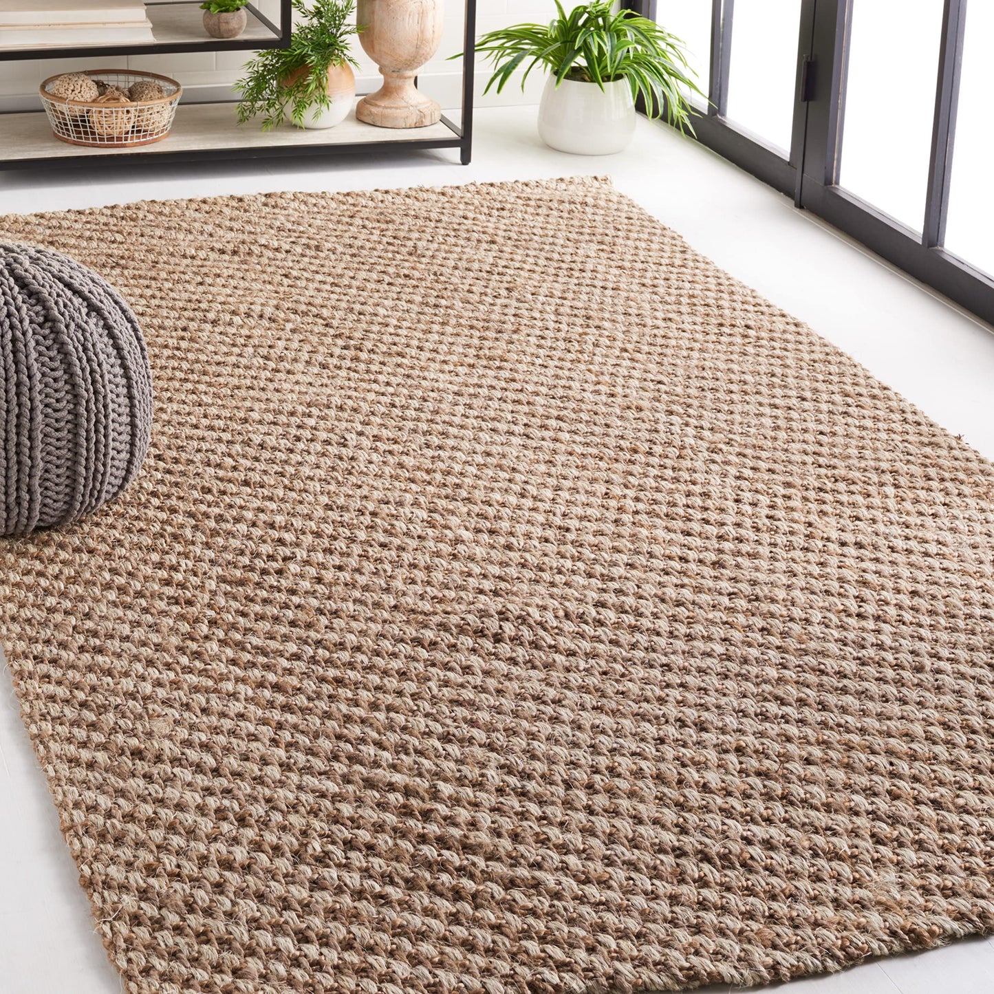 SAFAVIEH Natural Fiber Collection Area Rug - 5' x 8', Natural, Handmade Farmhouse Solid Sisal & Jute, Ideal for High Traffic Areas in Living Room, Bedroom (NF471A)