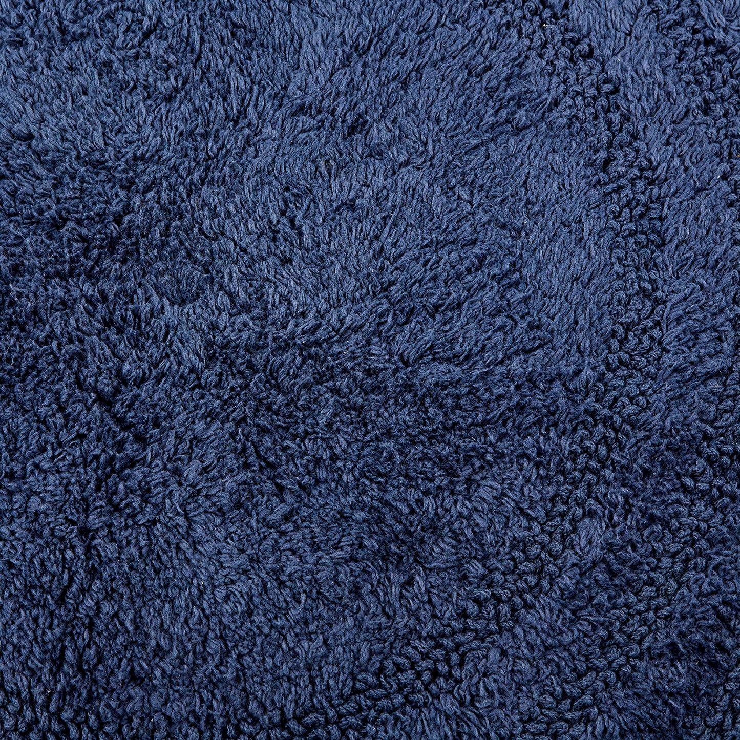 DII Crochet Collection Reversible Bath Mat, Small Oval, 17x24, French Blue