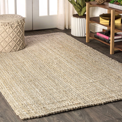 JONATHAN Y Hiro Hand Woven Chunky Jute Ivory Indoor Area Rug, 5x8, Bohemian, Transitional, Easy-Cleaning for Living Room, Bedroom, Kitchen, Pet Friendly, Non-Shedding (NFR103A-5)