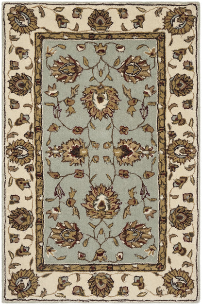 SAFAVIEH Total Performance Collection Accent Rug - 3' x 5', Light Blue & Ivory, Hand-Hooked Oriental, Non-Shedding & Easy Care, Ideal for High Traffic Areas in Entryway, Living Room, Bedroom (TLP416B)