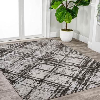 JONATHAN Y Slant Abstract Black/Gray Indoor Area Rug 3X5 ft, Modern for Living Room, Bedroom, Kitchen, Office, Easy-Cleaning, High Traffic, Pet-Friendly, Non-Shedding SOR201D-3