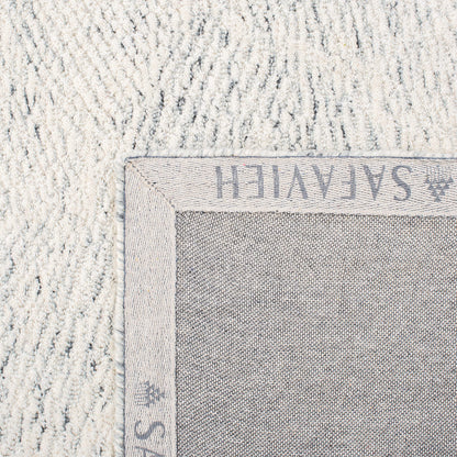 SAFAVIEH Metro Collection Area Rug - 9' x 12', Dark Grey & Ivory, Handmade Wool, Ideal for High Traffic Areas in Living Room, Bedroom (MET999H)