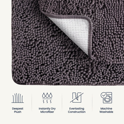 BELADOR Bathroom Rugs Sets 2 Piece- Plush Bath Mat Set Quick-Dry Soft Chenille Mat with Rubber Backing, Absorbent Rug Set, Washable Bath Rugs - Bath Mats 24x17 + 30x20