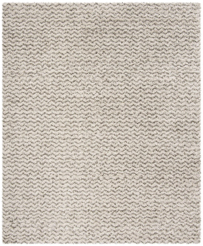 SAFAVIEH Hudson Shag Collection Area Rug - 9' x 12', Ivory & Grey, Chevron Design, Non-Shedding & Easy Care, 2-inch Thick Ideal for High Traffic Areas in Living Room, Bedroom (SGH330A)