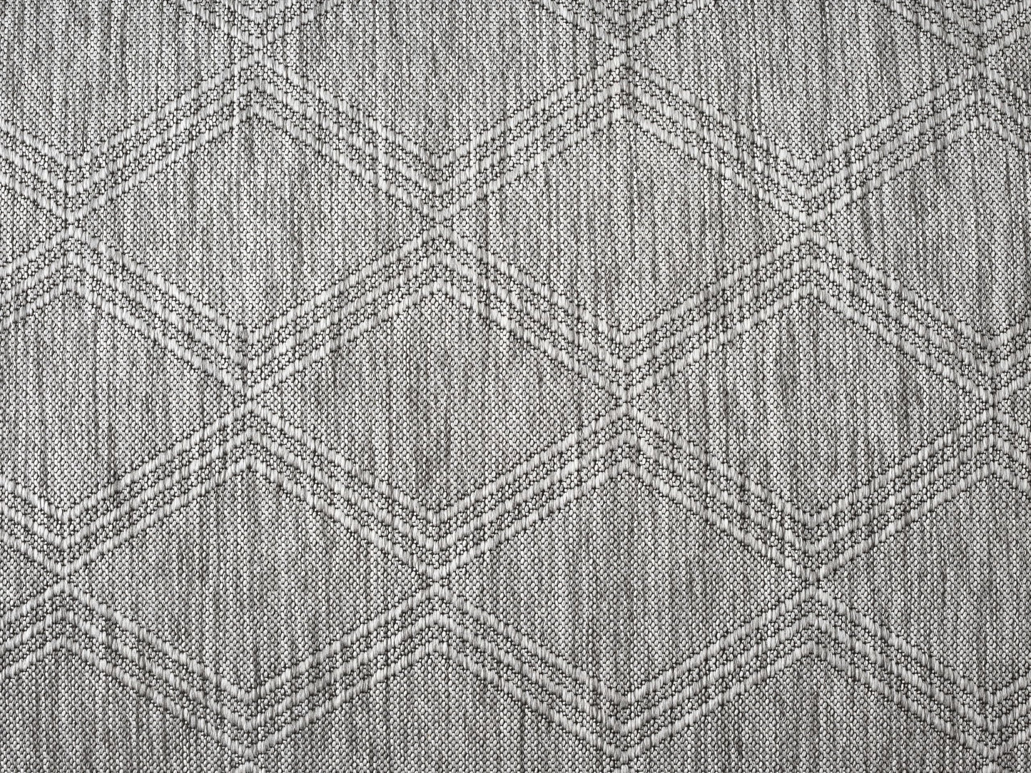 RUGGERRUGS Darla Textured Foldable Indoor Outdoor Rug, 5x7, Weather Resistant, Easy Clean, UV Resistant, Lightweight Contemporary Geometric Patio Carpet for Porch, Deck, Living Room (5' x 7', Gray)