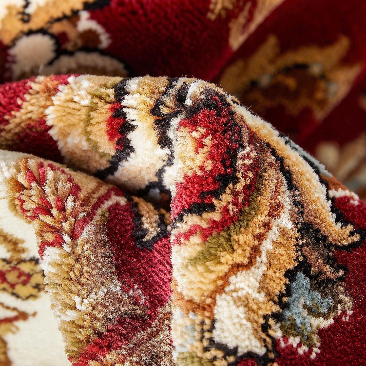 Well Woven Barclay Collection Sarouk Red 5x7 Area Rug - for Living Room, Bedroom, and Dining Room