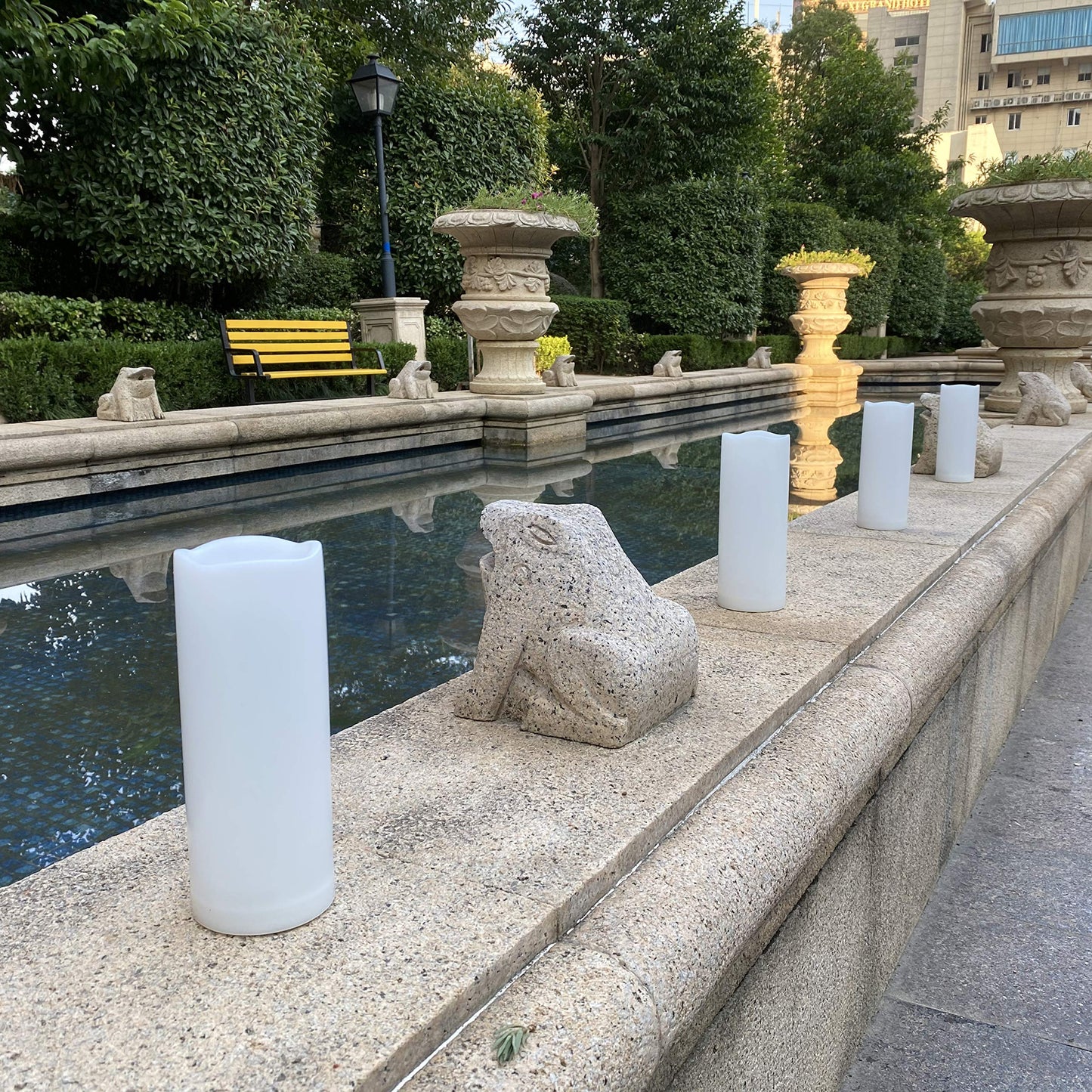 Waterproof Outdoor Flameless Pillar Candles with Timer Battery Operated Electric LED Candle Set for Gift Home Décor Party Wedding Supplies Garden Halloween Christmas Decoration, 2 Pack, 3” x 7”