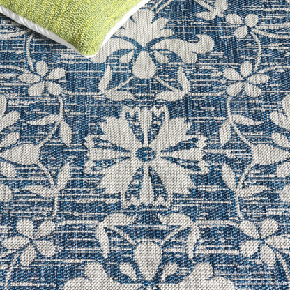 SAFAVIEH Courtyard Collection 9' x 12' Navy/Grey CY8064 Indoor/-Outdoor Waterproof Easy-Cleaning Patio Backyard Mudroom Area-Rug