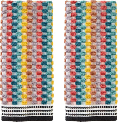 SKL Home Mid-Century 100% Cotton Premium 2-Piece Hand Towel Set, 450 GSM