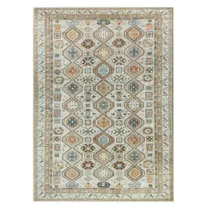 Keen Home Design 48"x72" Rug - Machine Washable Area Rug with Non-Slip Backing, Ideal for Living Room, Dining Room, Bedroom - Vintage, Easy Clean, Durable, Low Pile Rug - (4' x 6')