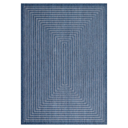 Adiva Rugs Outdoor Indoor Area Rug, Weather Resistant, Easy to Clean, Stain Resistant Floor Mat for Dining Room, Backyard, Deck, Patio (Navy Weiss, 5' x 7')