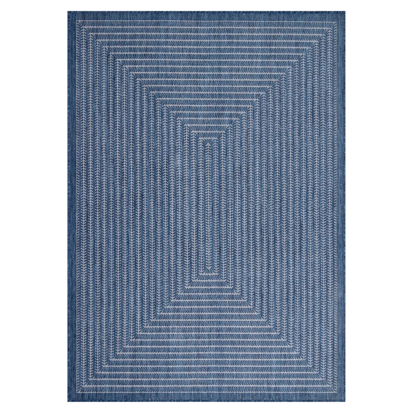 Adiva Rugs Outdoor Indoor Area Rug, Weather Resistant, Easy to Clean, Stain Resistant Floor Mat for Dining Room, Backyard, Deck, Patio (Navy Weiss, 2' x 3')