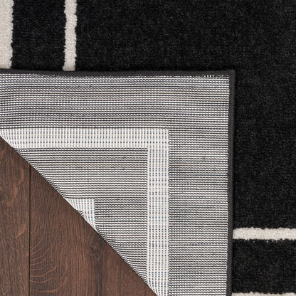 Nourison Home Nourison Essentials Black Ivory 5' x 7' Area Rug - Easy Clean, Non Shedding, Bed Room, Living Room, Dining Room, Kitchen (5' x 7')