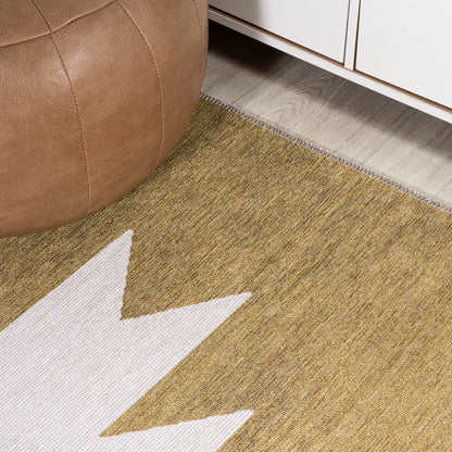 JONATHAN Y Machine Washable Moss/Cream Indoor Area Rug 3X5 ft, Chayton Minimalist Geometric for Living Room, Bedroom, Kitchen, Office, Easy-Cleaning, Pet-Friendly, Non-Shedding WSH110B-3
